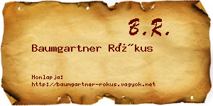 Baumgartner Rókus névjegykártya